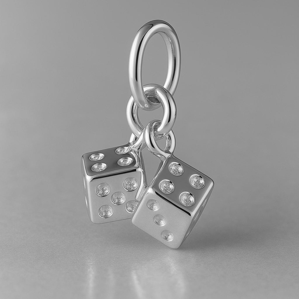 18ct White Gold - Twin Dice Charm