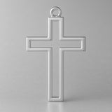 18ct White Gold - Open Frame Crucifix Charm