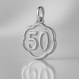 9ct White Gold - 50th Clover Charm