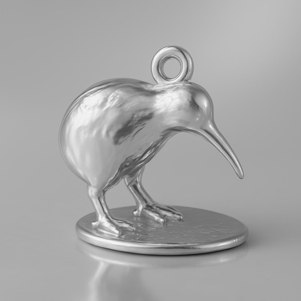 18ct White Gold - NZ Kiwi Bird Charm