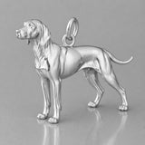 18ct White Gold - Vizsla Dog Charm
