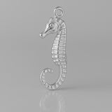 9ct White Gold - Dwarf Seahorse Charm
