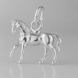 9ct White Gold - Prancing Arabian Horse Charm