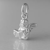 9ct White Gold - Miniature Singing Angel Charm