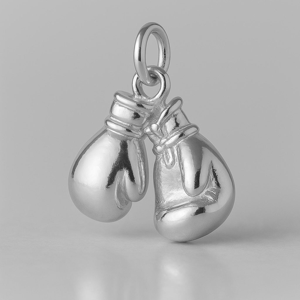 18ct White Gold - Vintage Boxing Gloves Charm