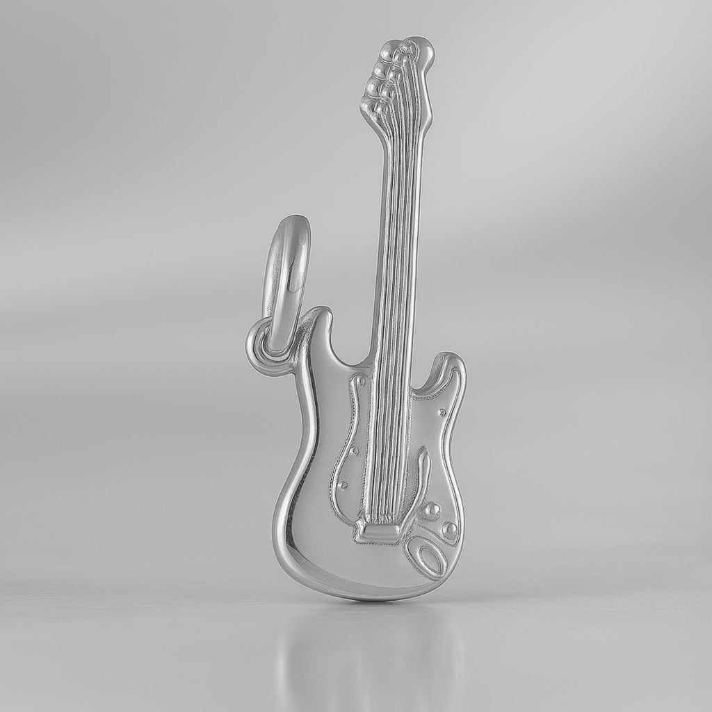 18ct White Gold - Strat Electric Guitar Charm