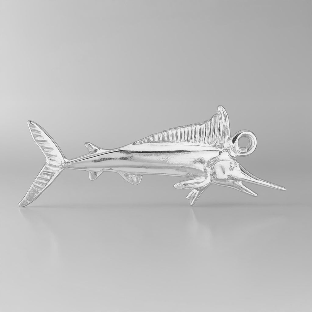 18ct White Gold - Ocean Marlin Charm