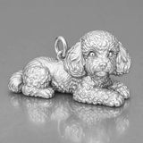 18ct White Gold - Poodle Dog Charm