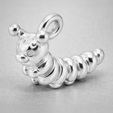 9ct White Gold - Garden Caterpillar Charm