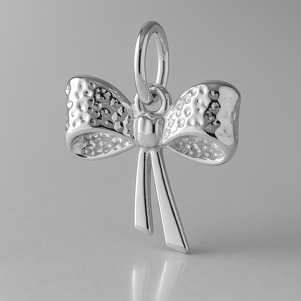18ct White Gold - Open Ribbon Bow Charm