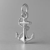 9ct White Gold - Roped Anchor Charm