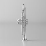 9ct White Gold - Tube Trumpet Charm