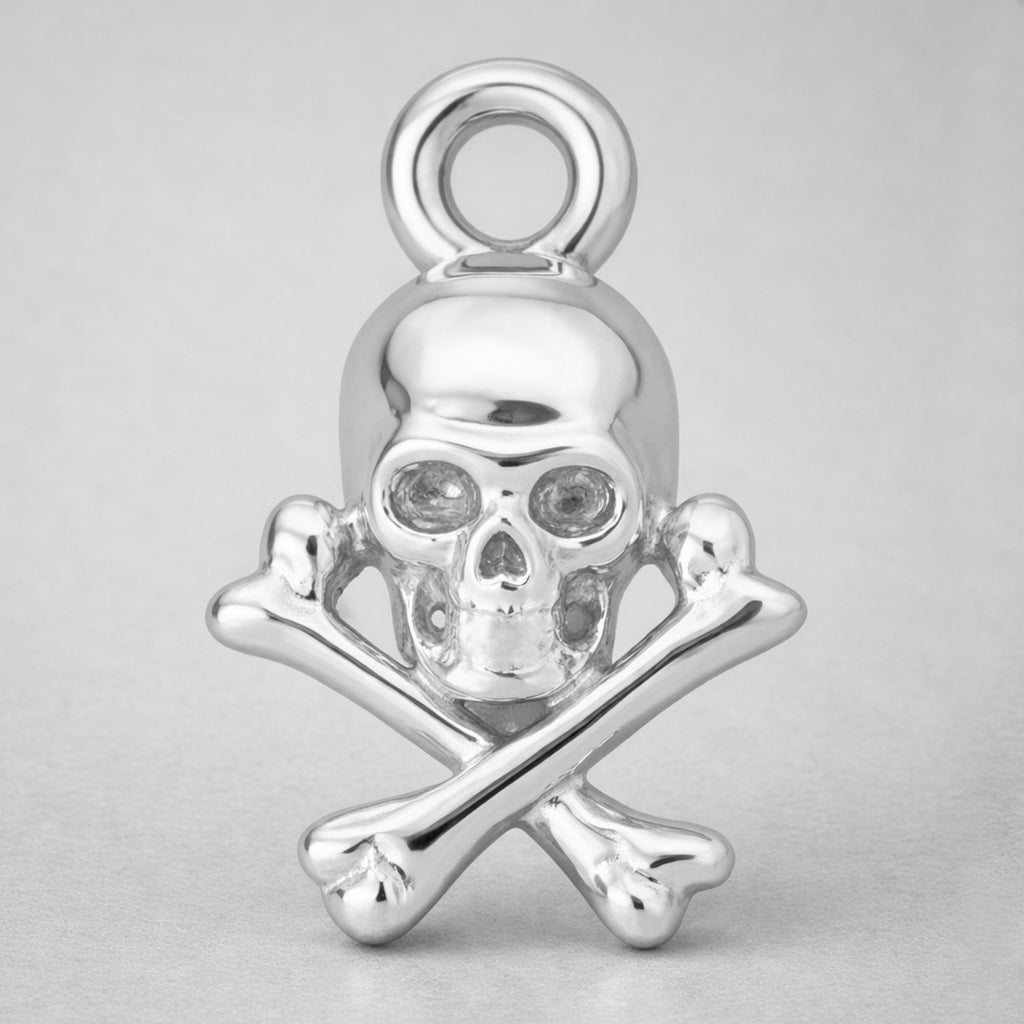 18ct White Gold - Skull and Crossbones Charm