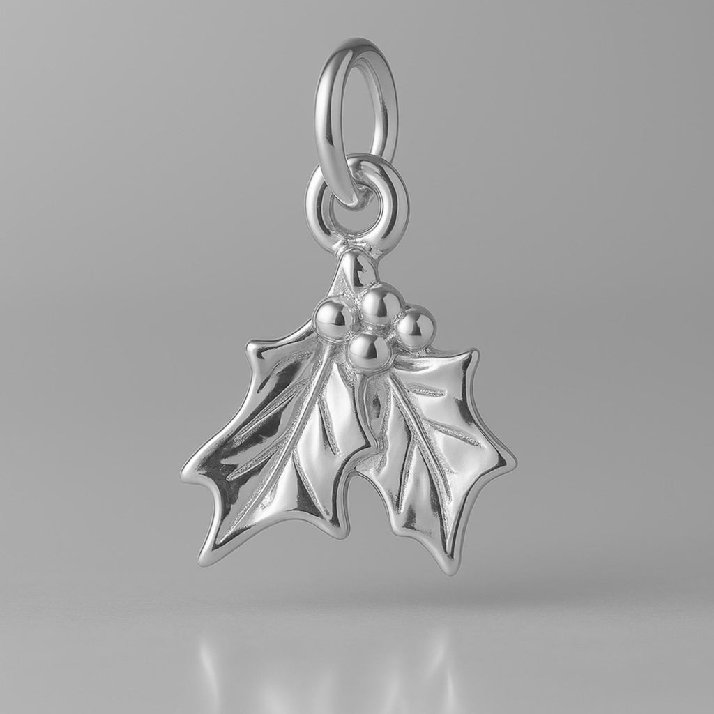 18ct White Gold - Christmas Mistletoe Charm