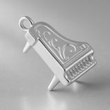 9ct White Gold - Ornate Grand Piano Charm