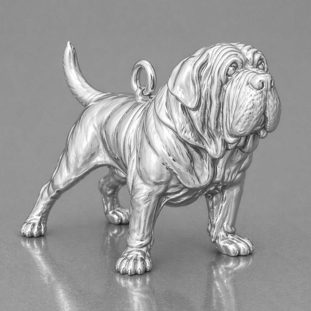 18ct White Gold - Mastiff Dog Charm