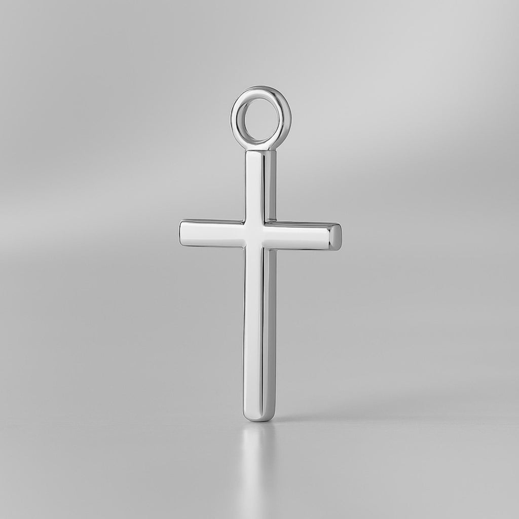 18ct White Gold - Mini Crucifix Charm