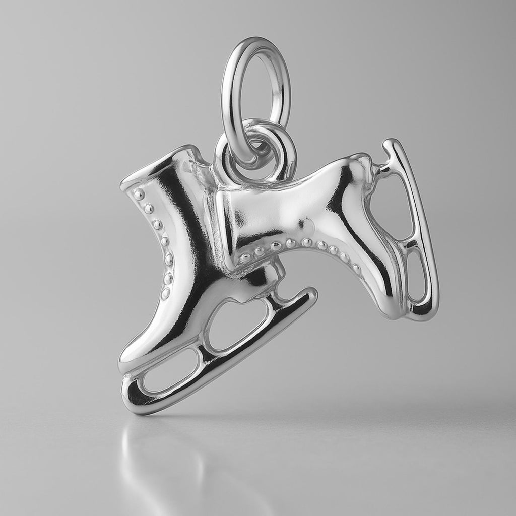 18ct White Gold - Ice Skating Boots Charm
