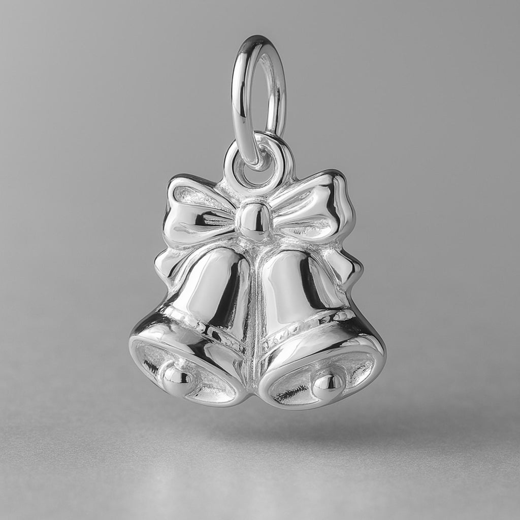 9ct White Gold - Traditional Christmas Bells Charm