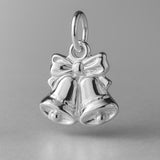 9ct White Gold - Traditional Christmas Bells Charm
