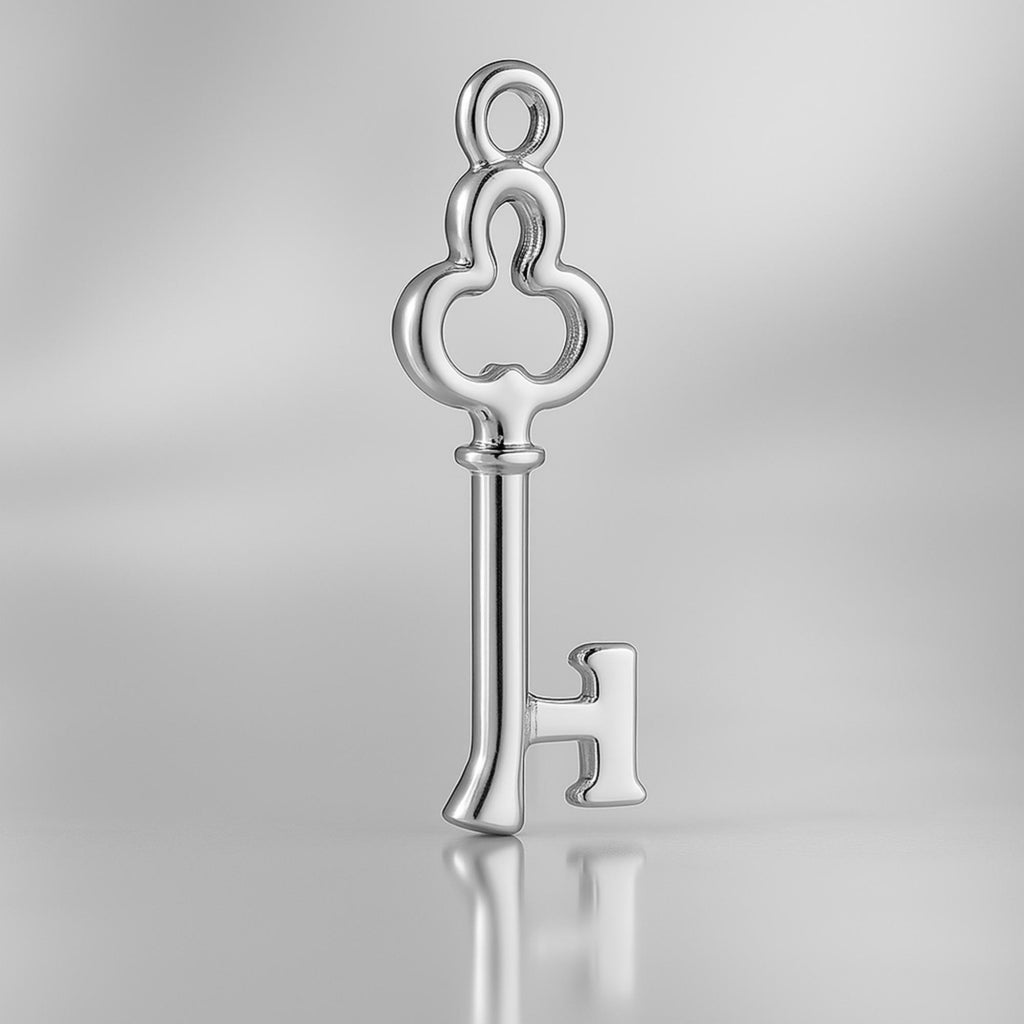 18ct White Gold - Clover 1 Key Charm