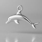 9ct White Gold - Gliding Dolphin Charm