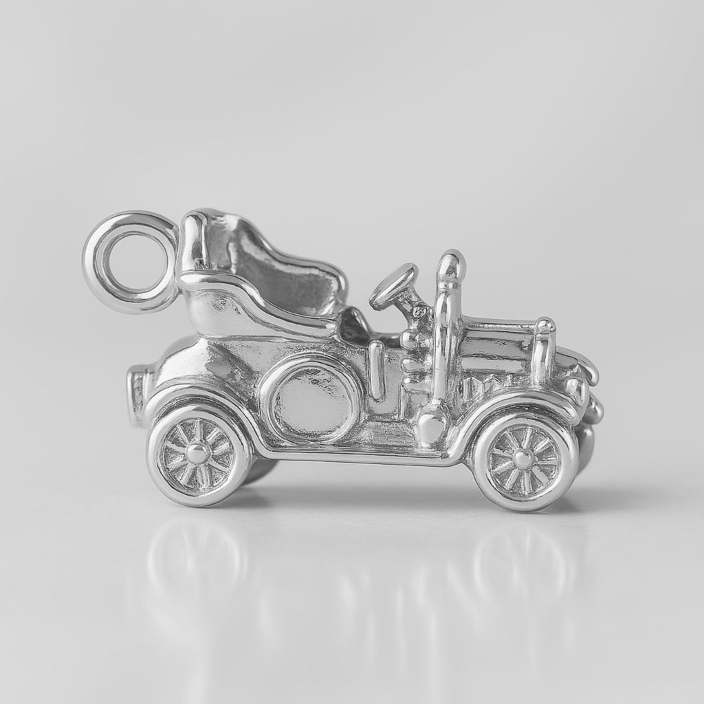 18ct White Gold - Vintage Convertible Car Charm