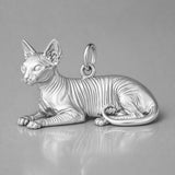 18ct White Gold - Sphynx Cat Charm