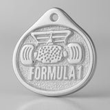 9ct White Gold - Formula 1 Charm