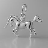 9ct White Gold - Prancing Unicorn Charm