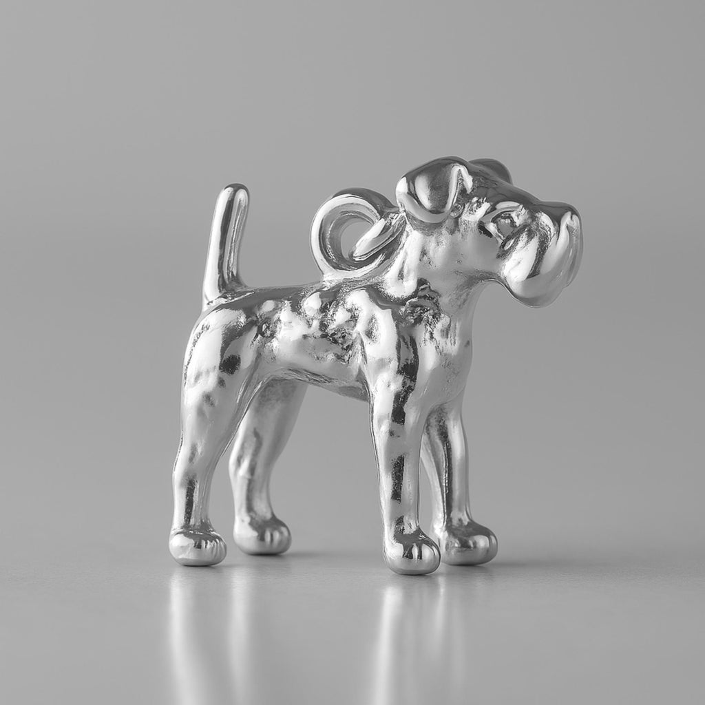 18ct White Gold - Welsh Terrier Dog Charm