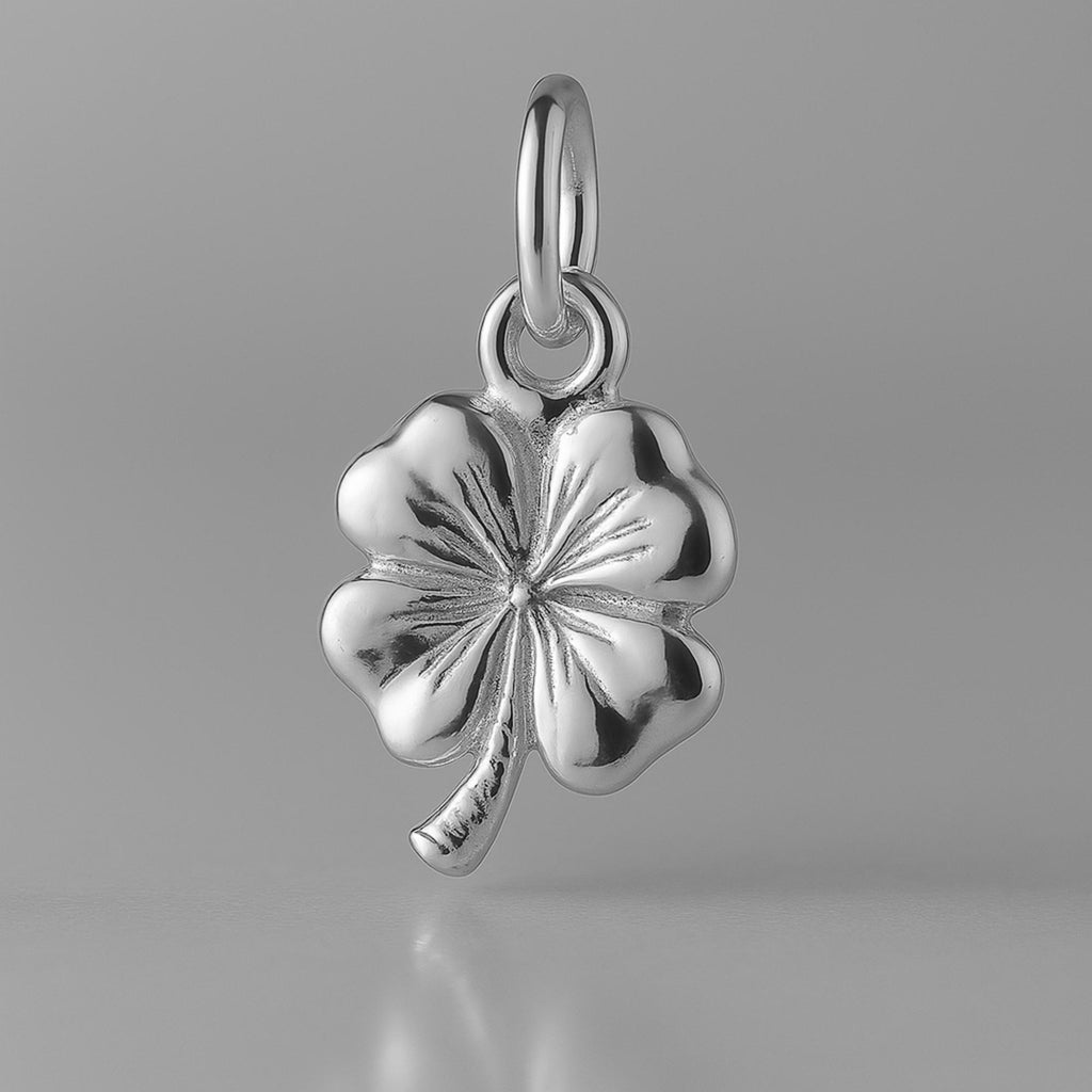 9ct White Gold - Classic Four-Leaf Clover Charm