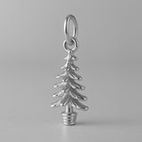 18ct White Gold - Potted Fir Christmas Tree Charm