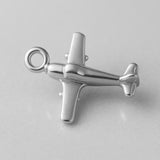 9ct White Gold - Light Plane Charm