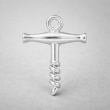 9ct White Gold - Traditional Corkscrew Charm