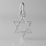 9ct White Gold - Mini Star of David Charm