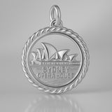 9ct White Gold - Round Sydney Opera House Charm