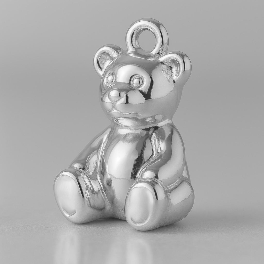 18ct White Gold - Classic Teddy Bear Charm