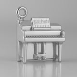 18ct White Gold - Classic Upright Piano Charm