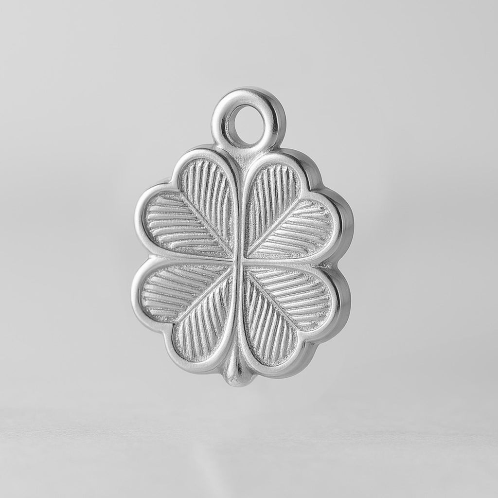 18ct White Gold - Four-Leaf Clover Amulet Charm