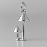 18ct White Gold - Woodland Mushrooms Charm