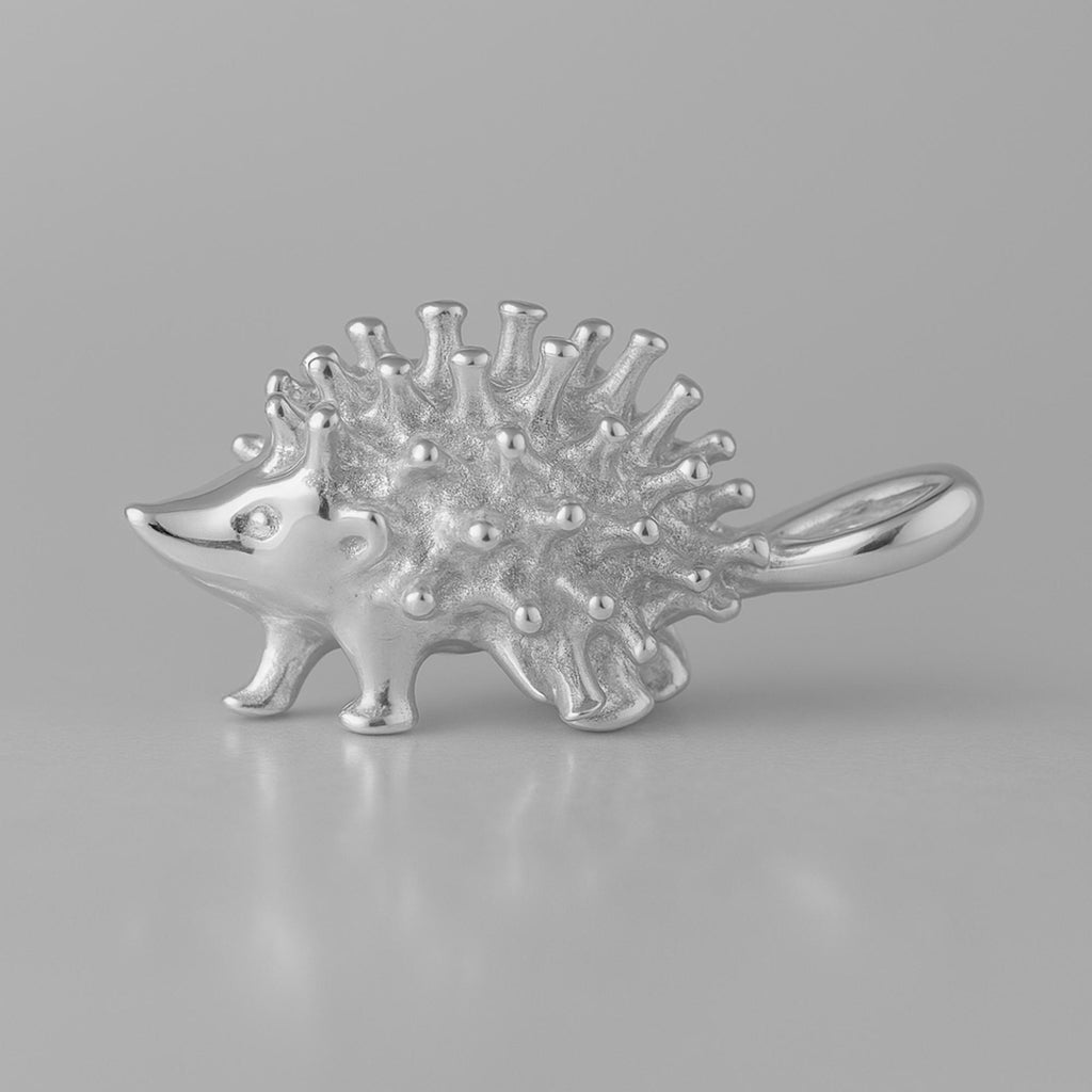 9ct White Gold - Wild Porcupine Charm