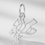 9ct White Gold - Filigree Dove Charm