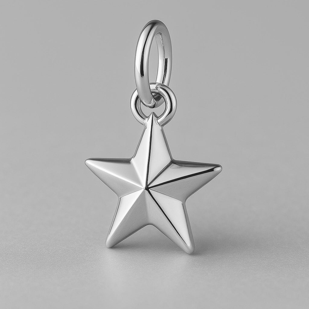 9ct White Gold - North Star Charm