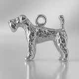 9ct White Gold - Shaggy Labradoodle Dog Charm
