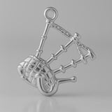 9ct White Gold - Scottish Bagpipes Charm
