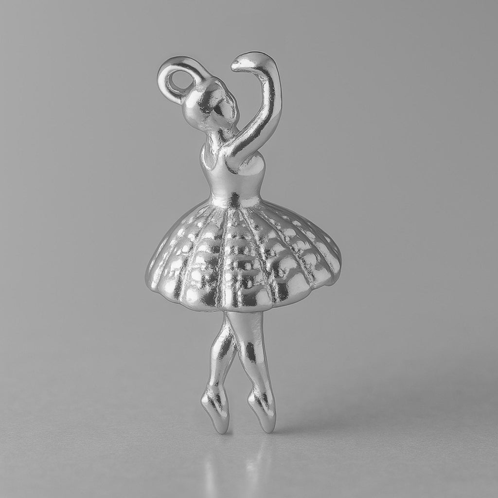 9ct White Gold - Vintage Ballerina Charm