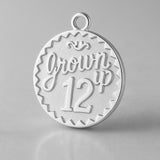 9ct White Gold - Grown Up 12 Amulet Charm