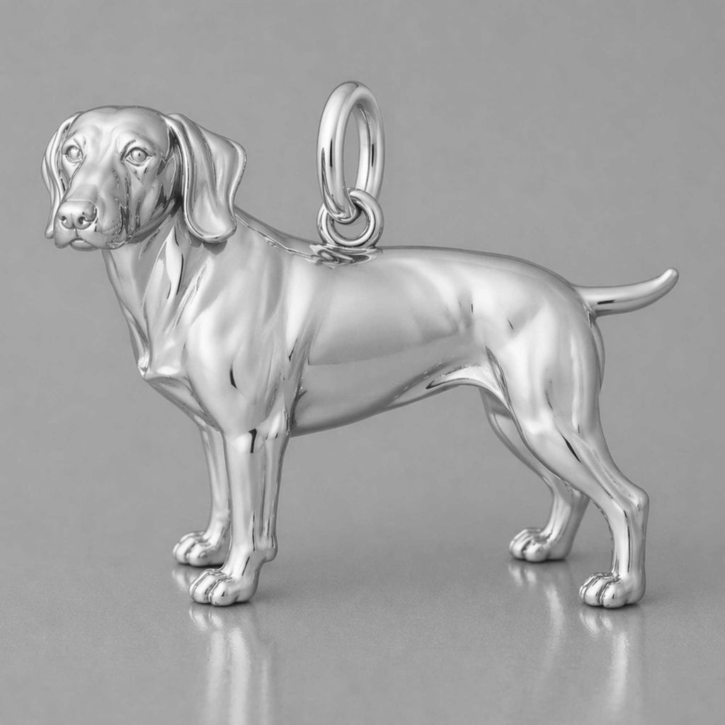 9ct White Gold - German Shorthaired Pointer Dog Charm
