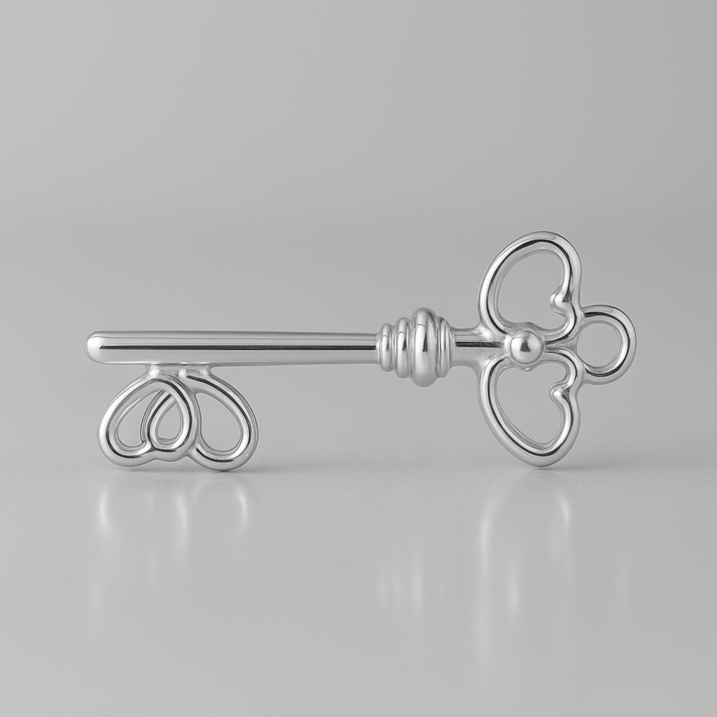 9ct White Gold - Lovers Key Charm
